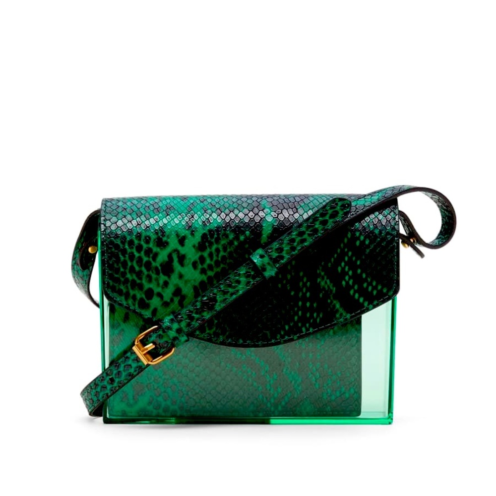 🐍Bright Green Snake Lucite Crossbody Purse🐍